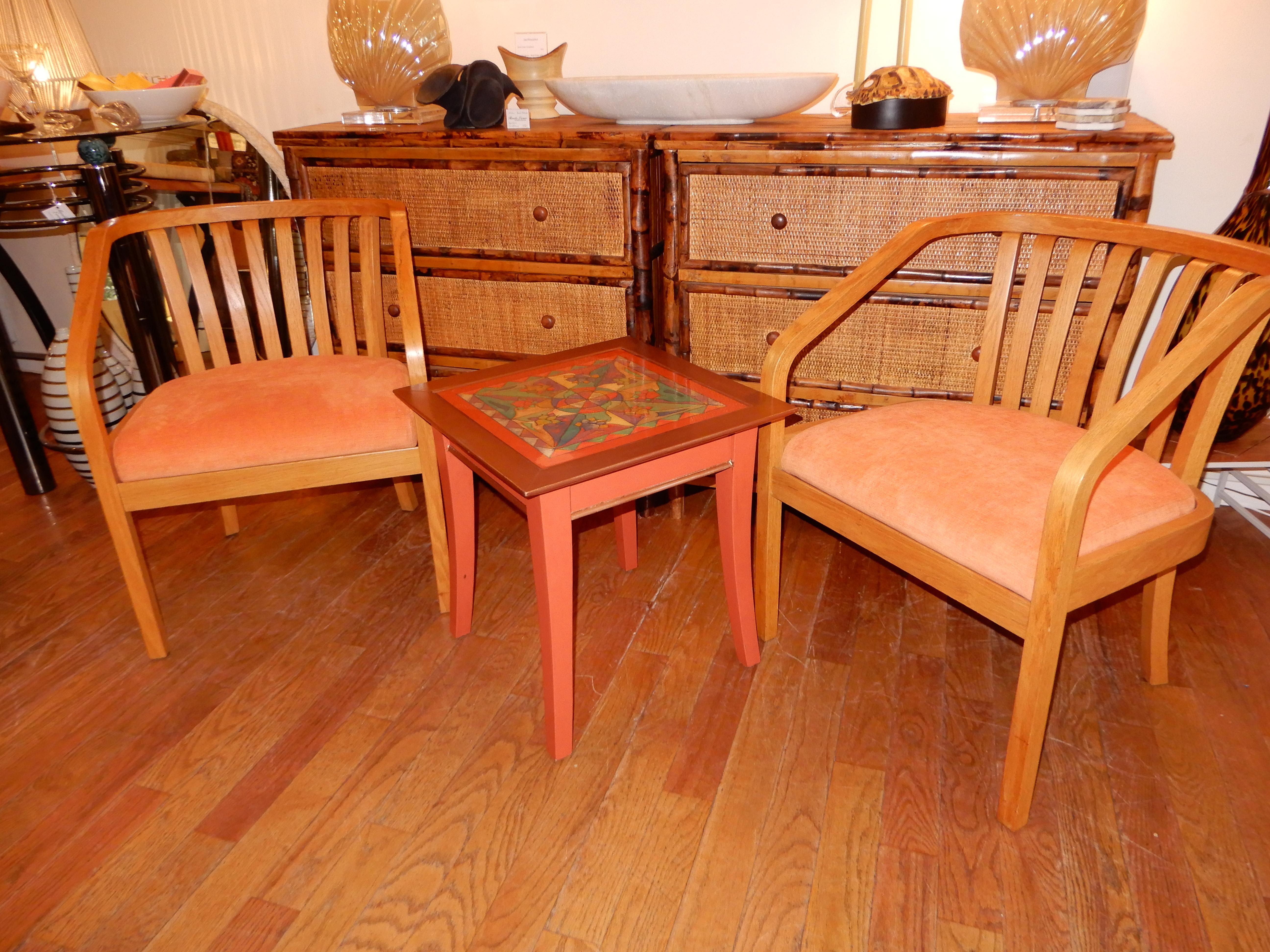 Upholstery Outstanding  Pair  Hand Crafted Danish Modern Chairs, c1980s Two sets available. For Sale
