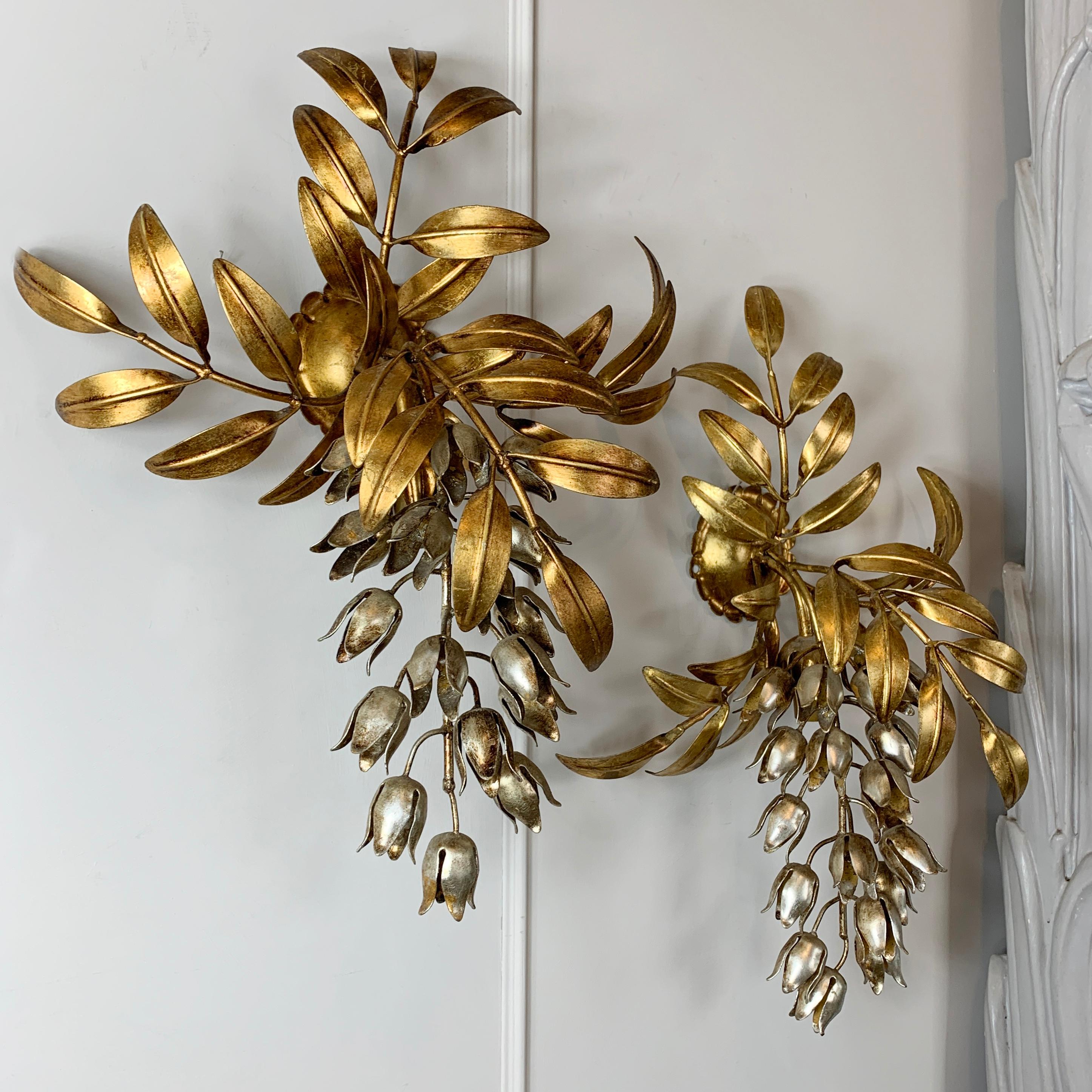 Late 20th Century An Outstanding Pair of Hans Kogl Pioggia D'oro Wall Lights