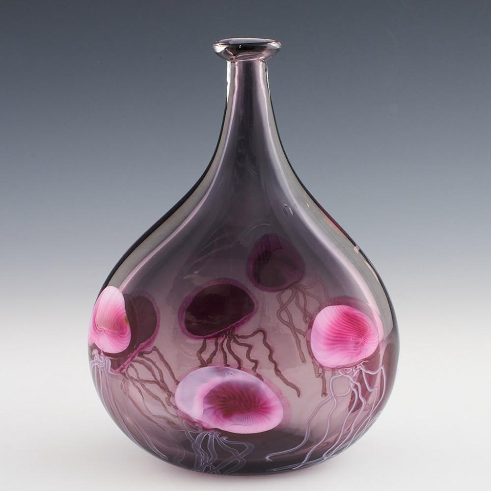 British An Oval Amethyst Jelly Fish Bottle Vase by Siddy Langley 2023 For Sale