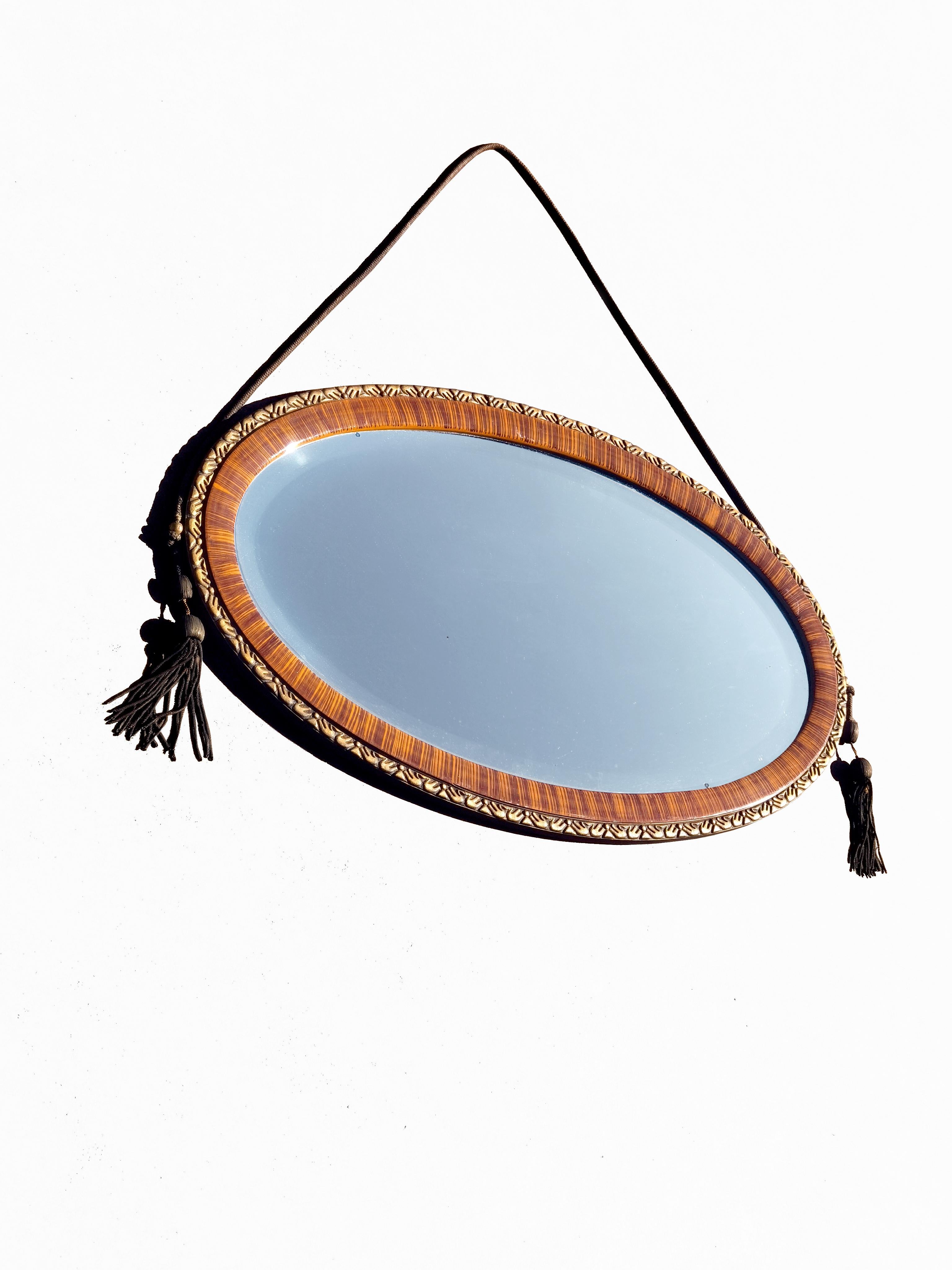 Miroir mural ovale ART-DECO NEOCLASSICAL,  en style E-J RUHLMANN, France 1930 en vente 11
