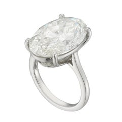 An oval-cut diamond solitaire ring