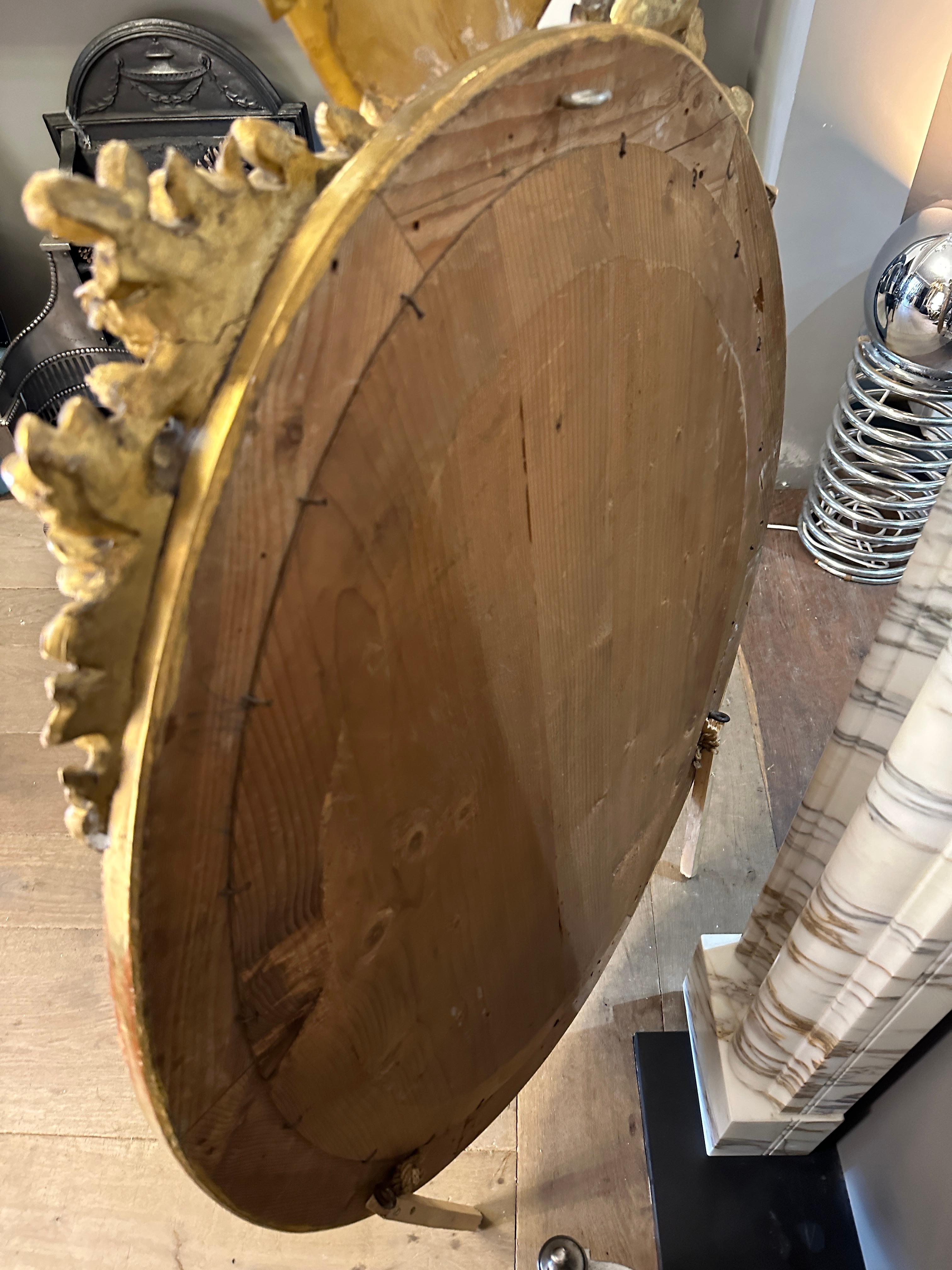 An Oval Gold Gilt French Napoleon III Antique Mirror  For Sale 8