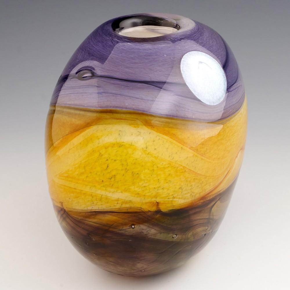 An Oval 'Harvest Moon' Vase by Siddy Langley, 2021

Additional information:
Date : 2021
Origin : Devon, England
Bowl Features : Polychrome enamels internally and externally decorated Moonscape vase
Marks :Not signed
Type : Lead art