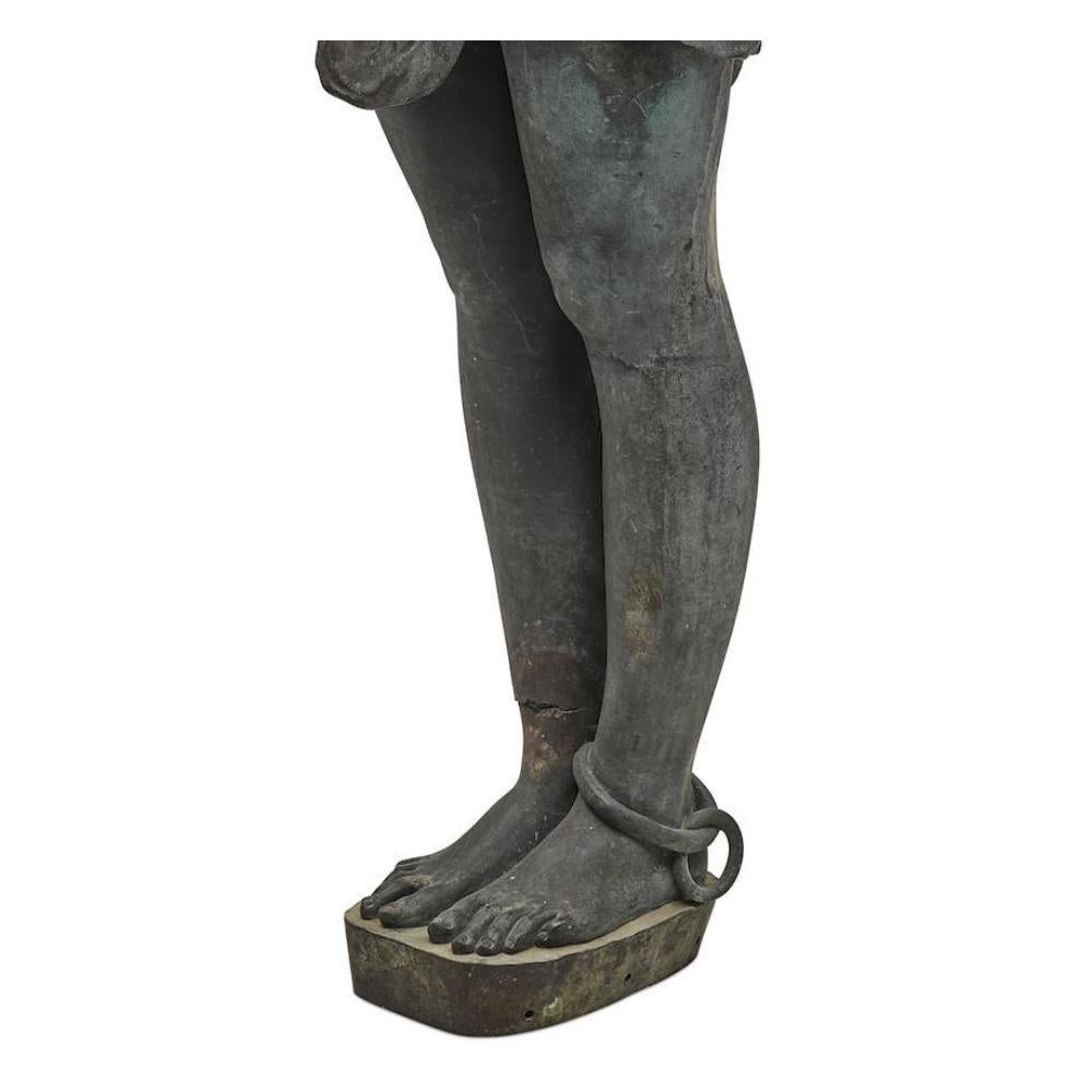 Bronze Demi-figure d'Andromède plus grande que nature en bronze patiné, gréco-romain, debout en vente