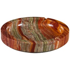 Over Scale 1960s Circular Onyx Ashtray