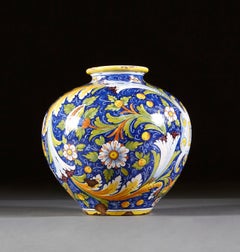 Overscale Faience Pottery Vase