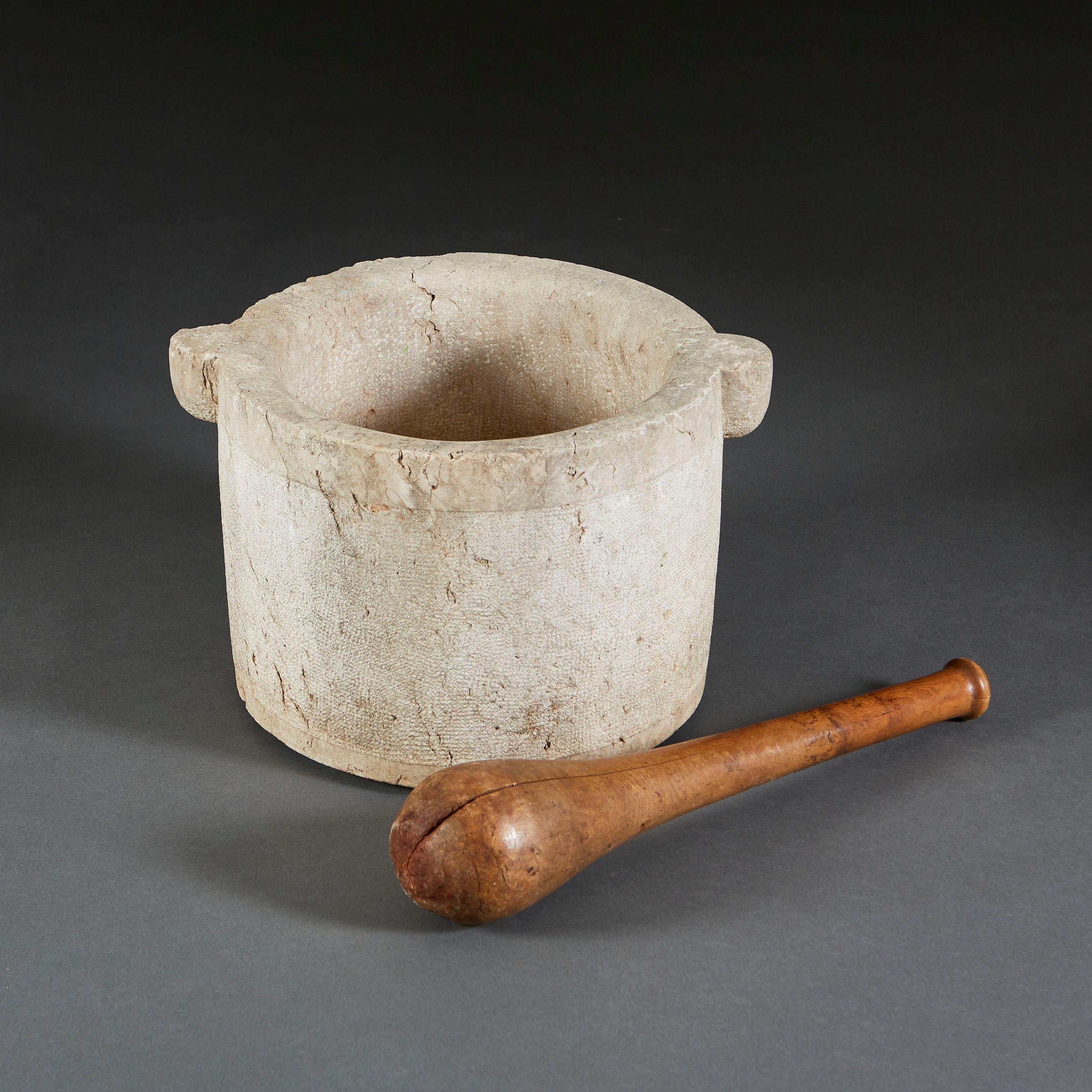 French Overscale Stone Pestle and Mortar