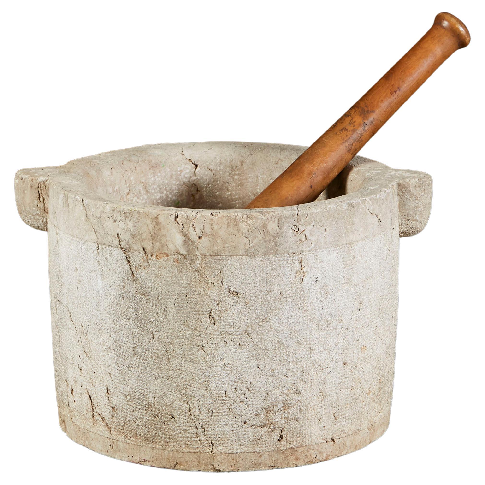 Overscale Stone Pestle and Mortar