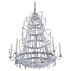 An Overscale Teardrop Chandelier Attributed to Maison Bagues