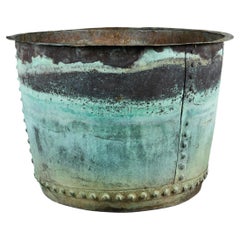 Antique Overscale Verdigris Copper Planter