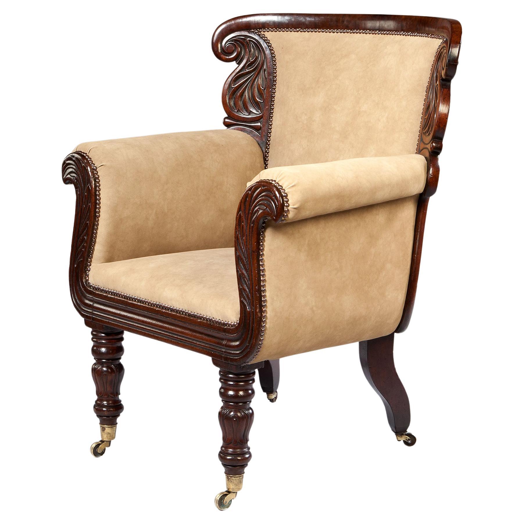 An Overscale William IV Library Armchair For Sale