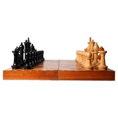 Oversize Chess Set in Lacquered Wood