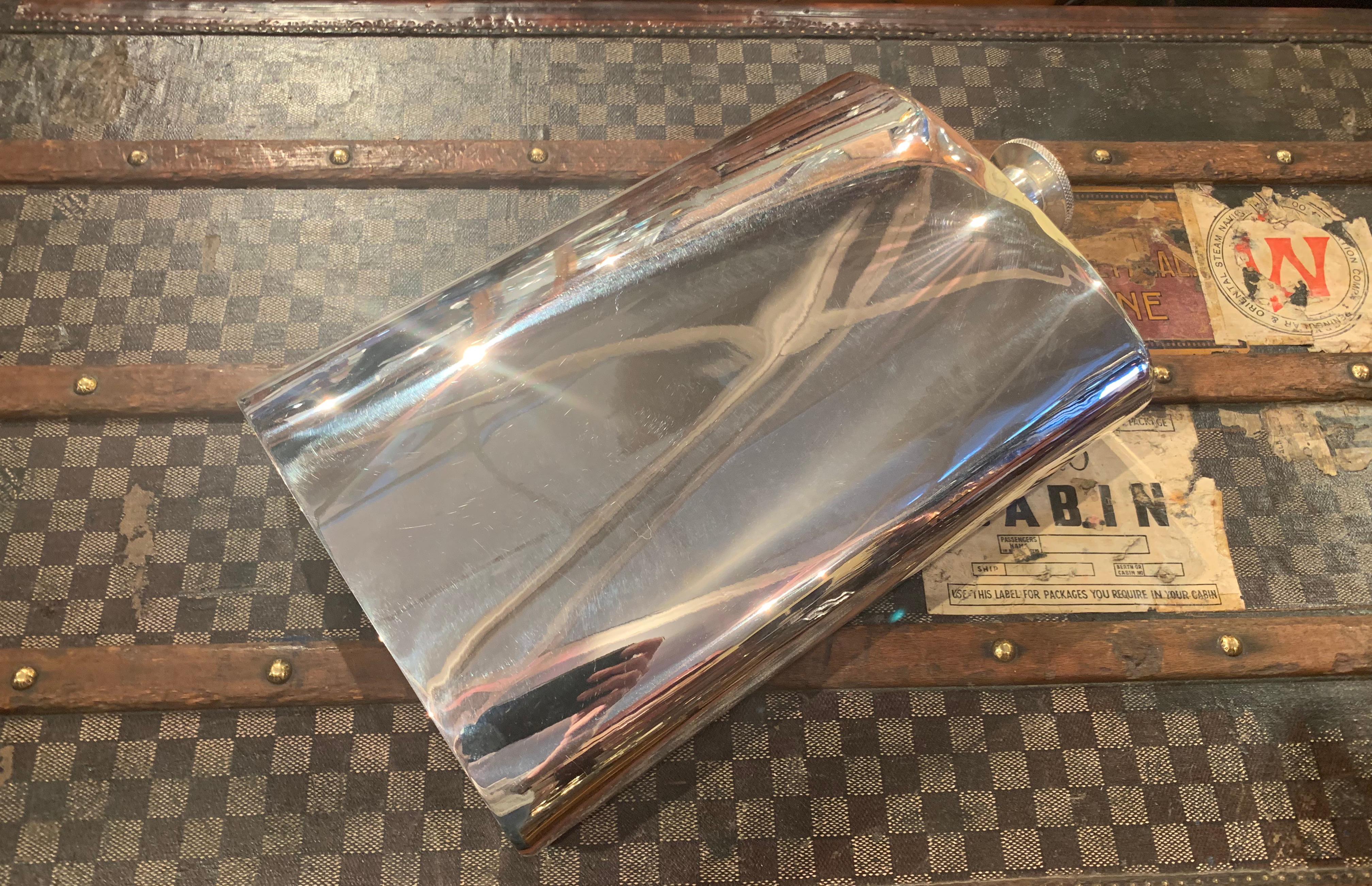 Oversized 1 Gallon Silver Plate Hip Flask, circa 1950 For Sale 1