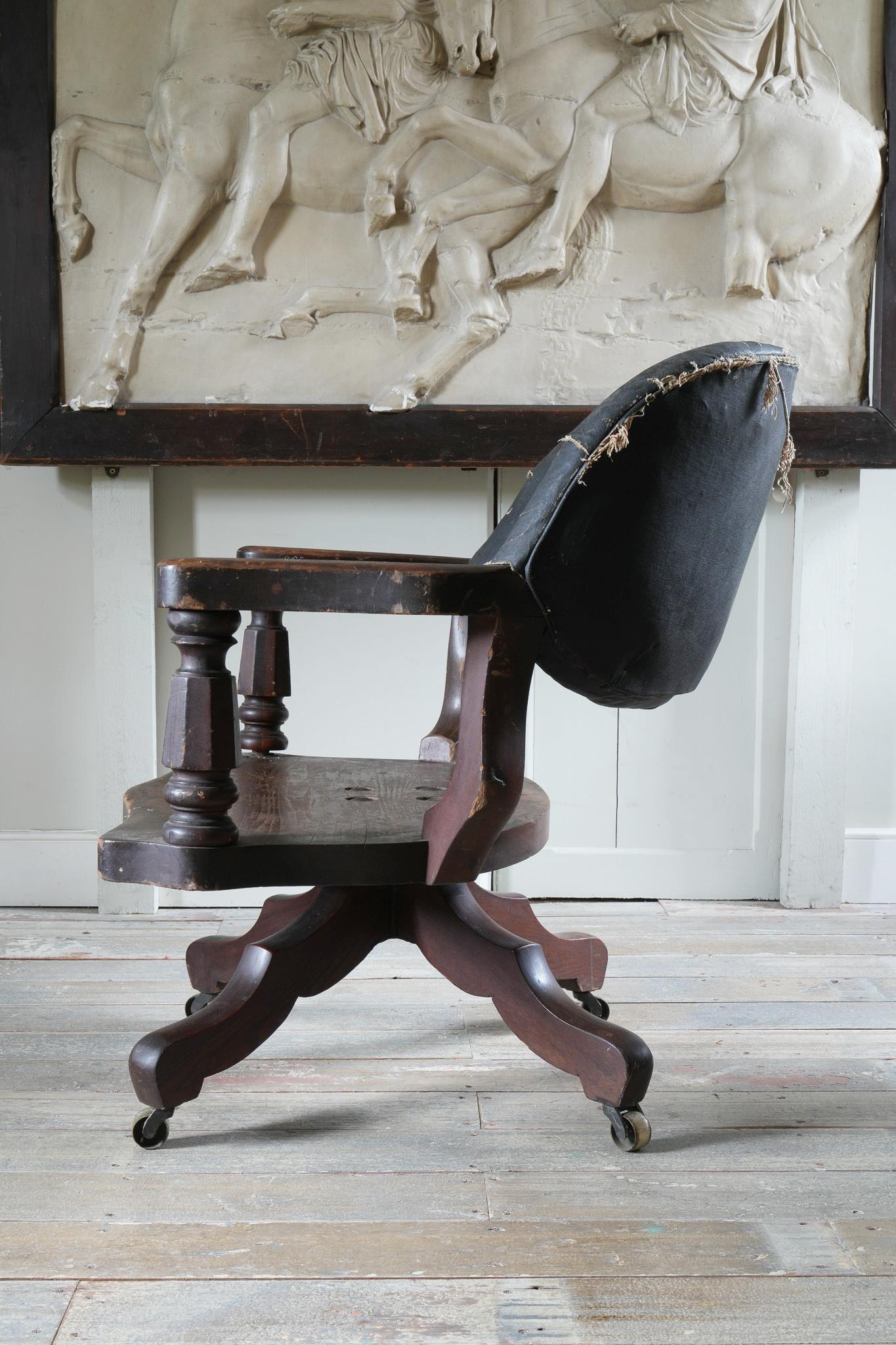 An Oversized 19th Century Desk Chair For Sale 8