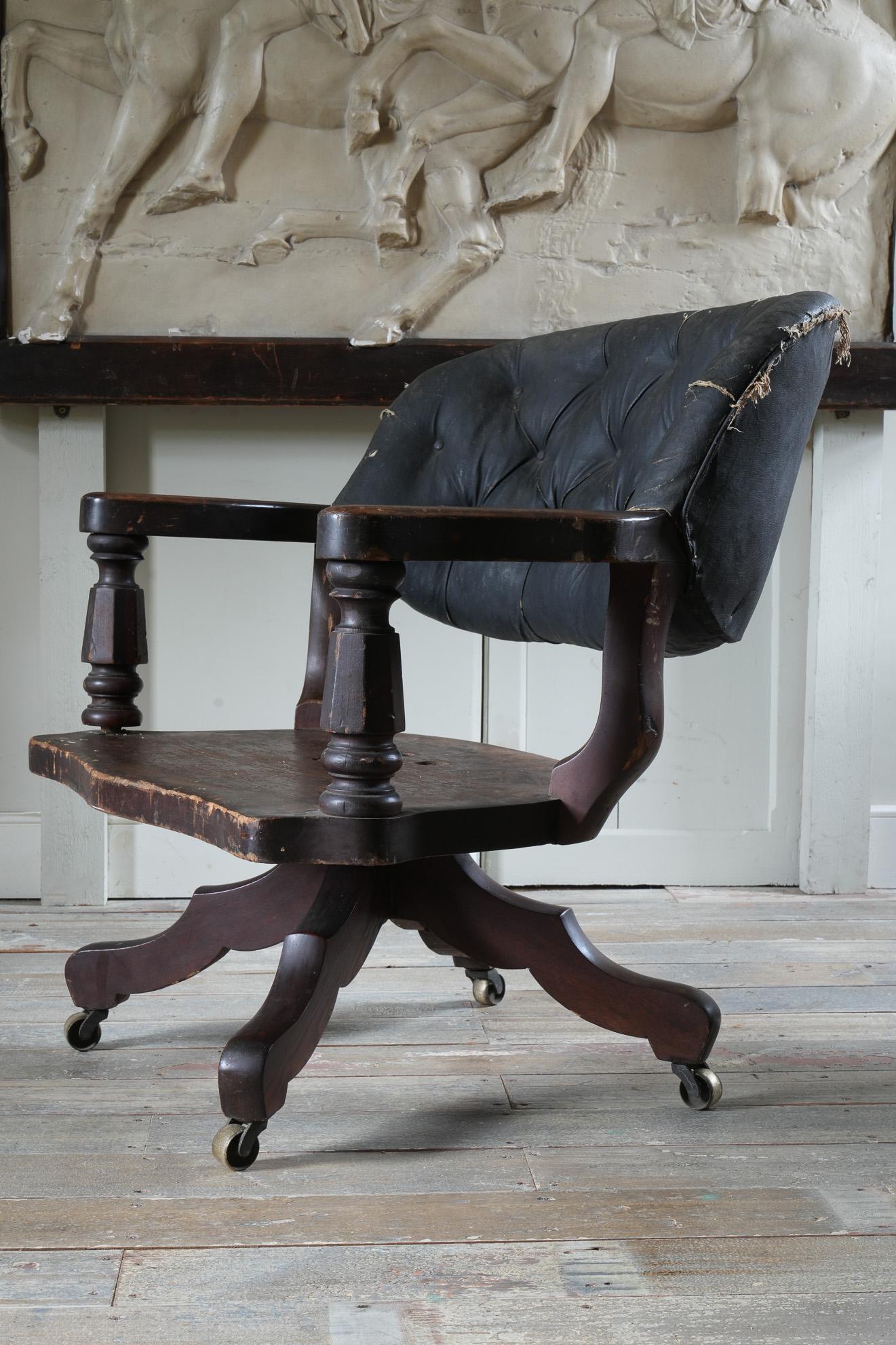 An Oversized 19th Century Desk Chair For Sale 9