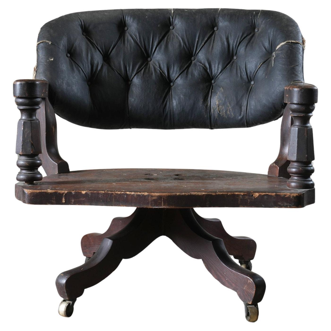 An Oversized 19th Century Desk Chair For Sale