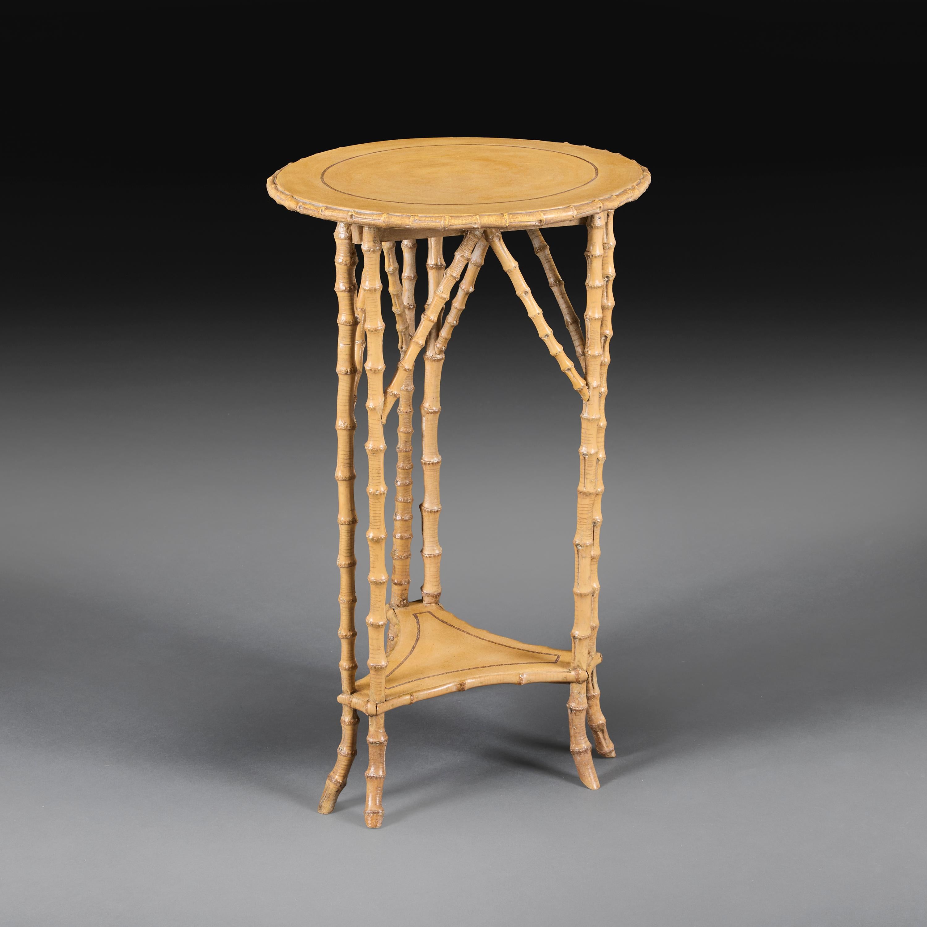 An Painted Edwardian Bamboo Occasional Table In Good Condition For Sale In London, GB