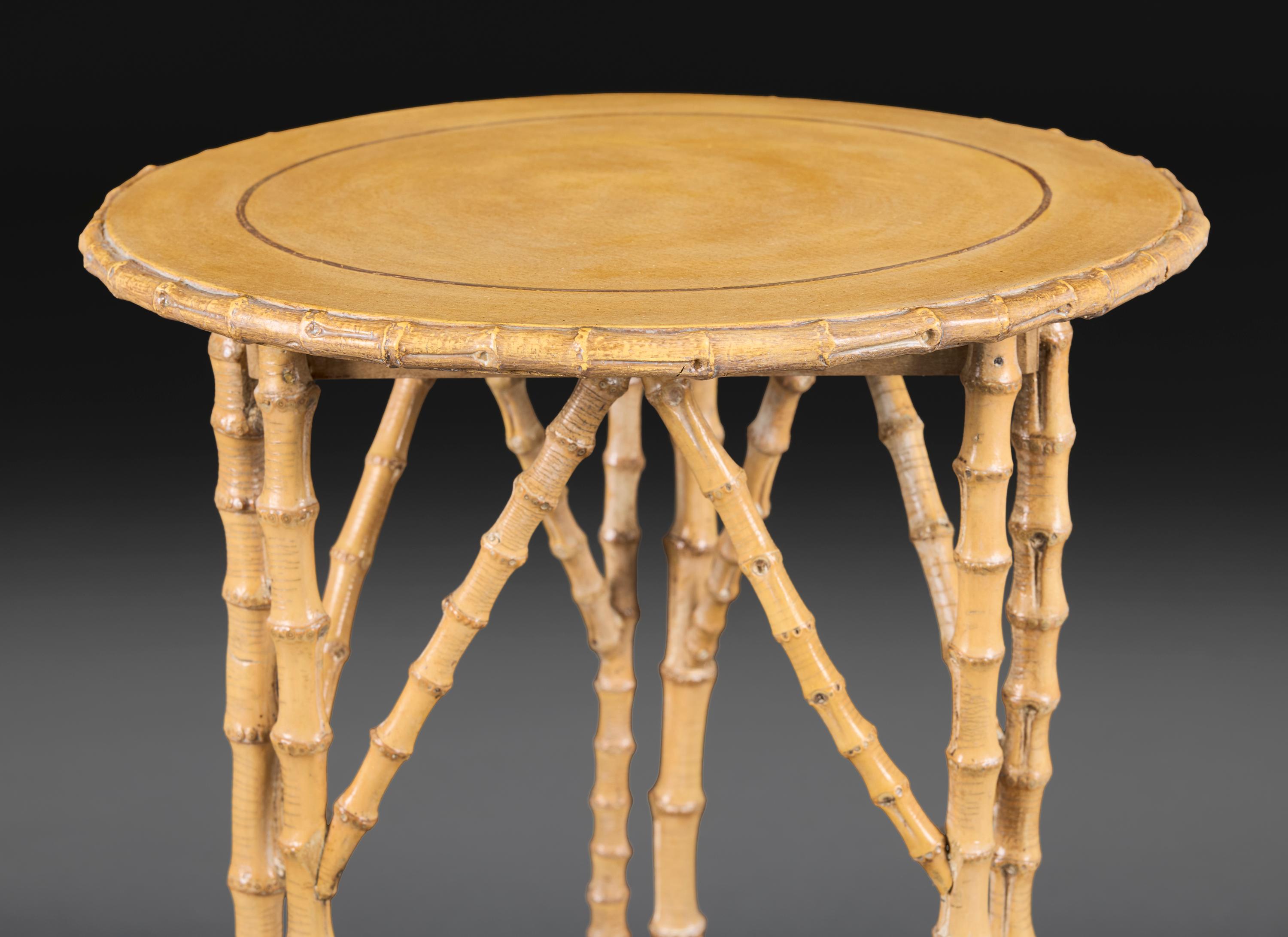 20th Century An Painted Edwardian Bamboo Occasional Table For Sale