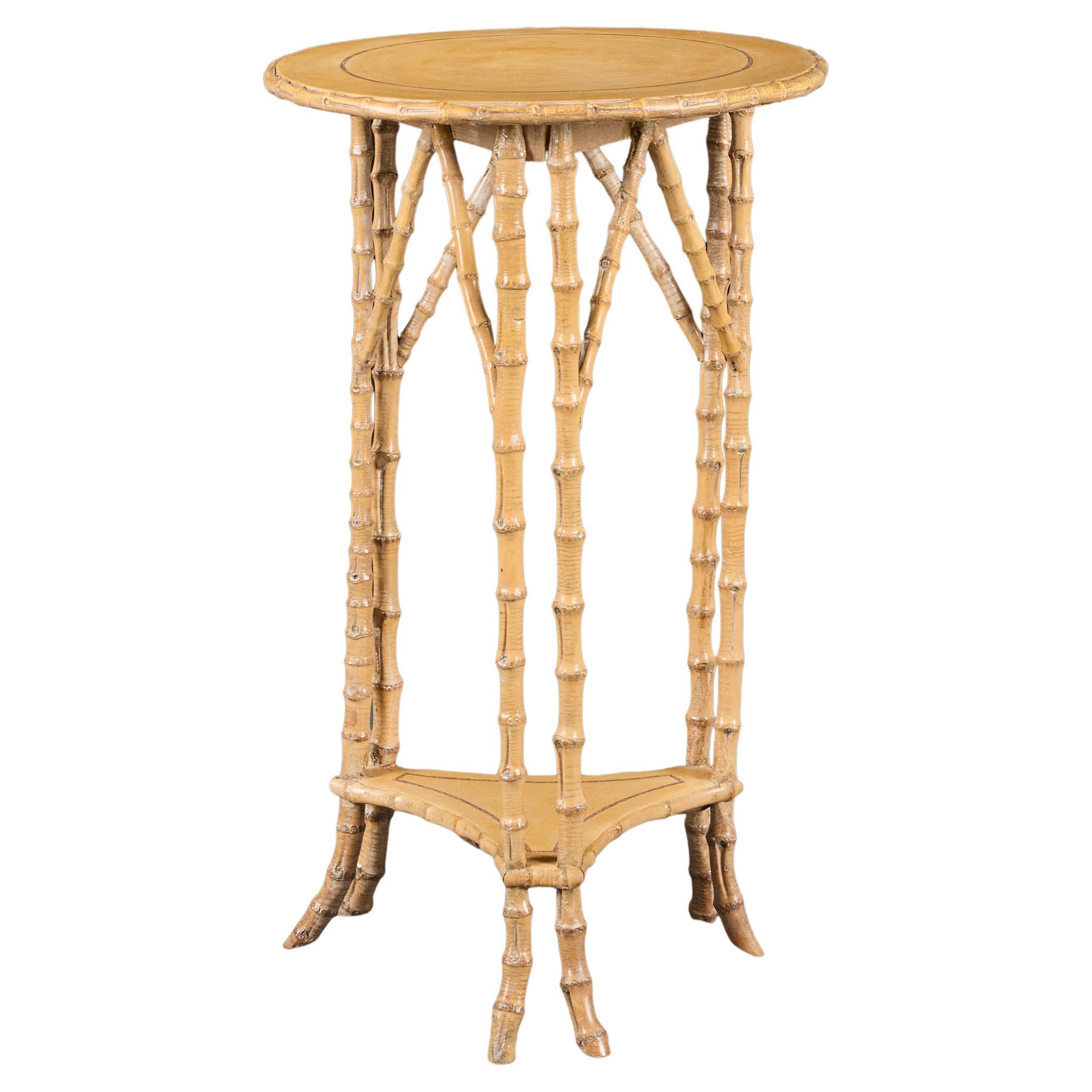 An Painted Edwardian Bamboo Occasional Table For Sale