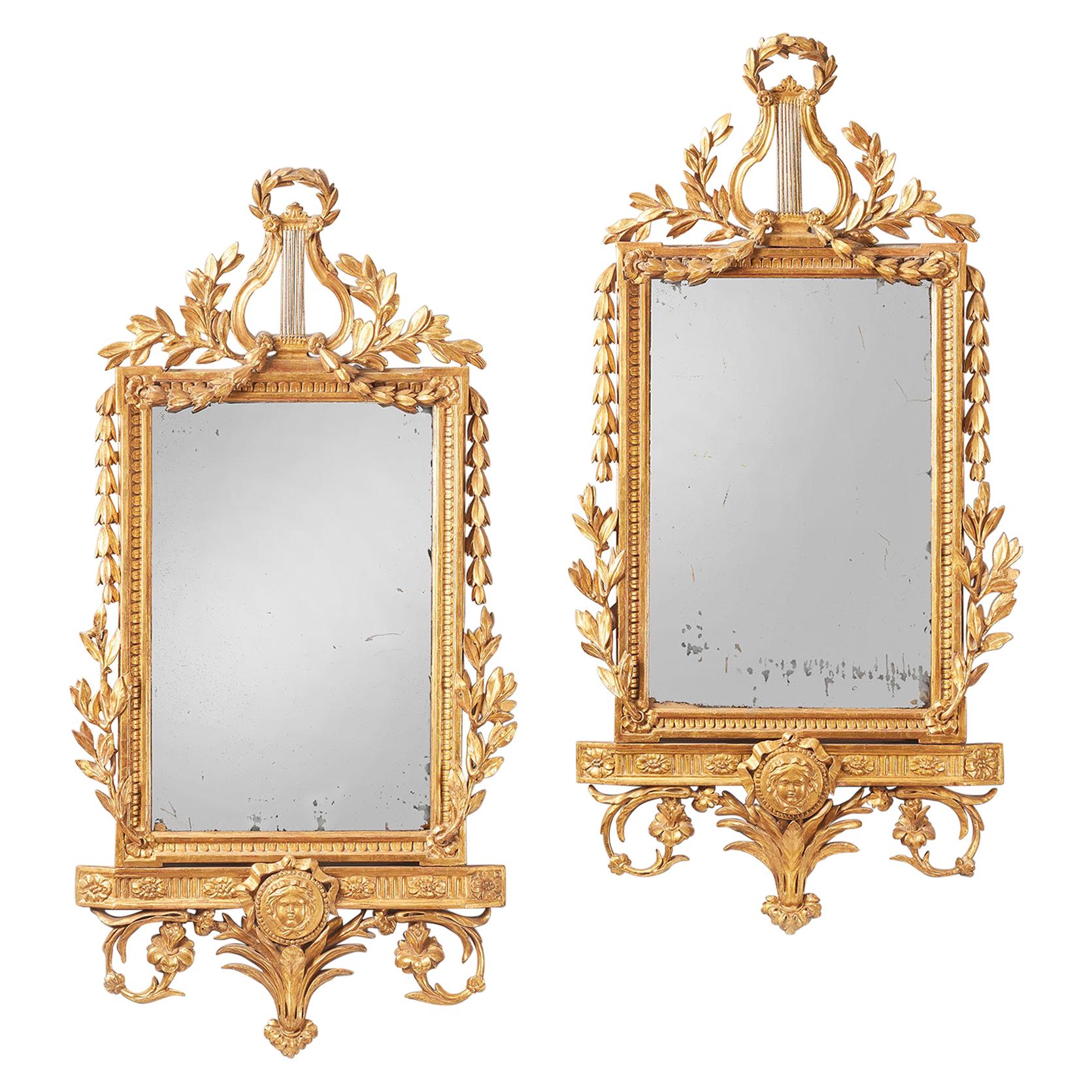 Pair of 18th Century Spanish Giltwood Mirrors