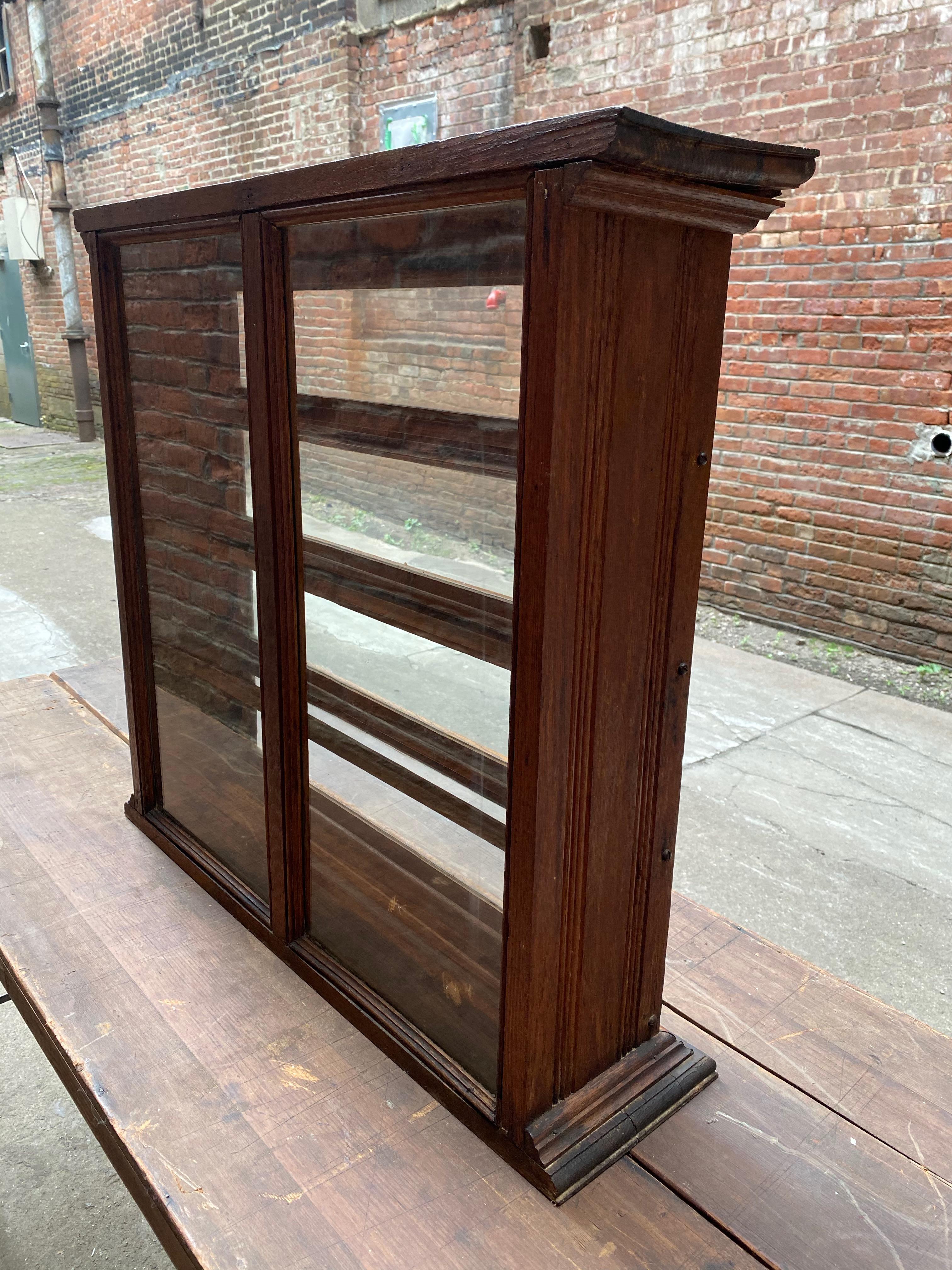 American a. N. Russell and Sons Oak and Glass Display Cabinet