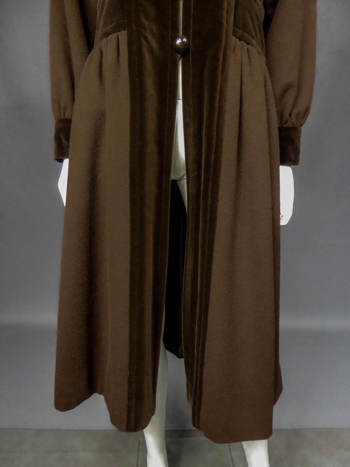 Black An Saint Laurent Rive Gauche Ballets Russes Collection Coat Circa 1976 - 1978 For Sale