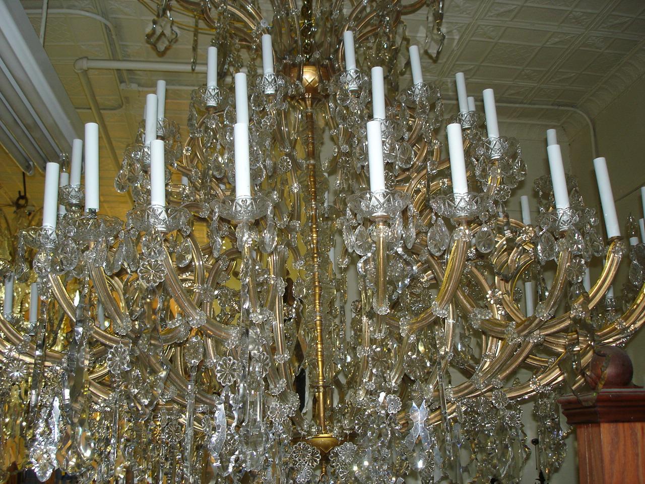 French Final Payment - Late 19th-Early 20th Century 64-Light Maria Theresa Chandelier 