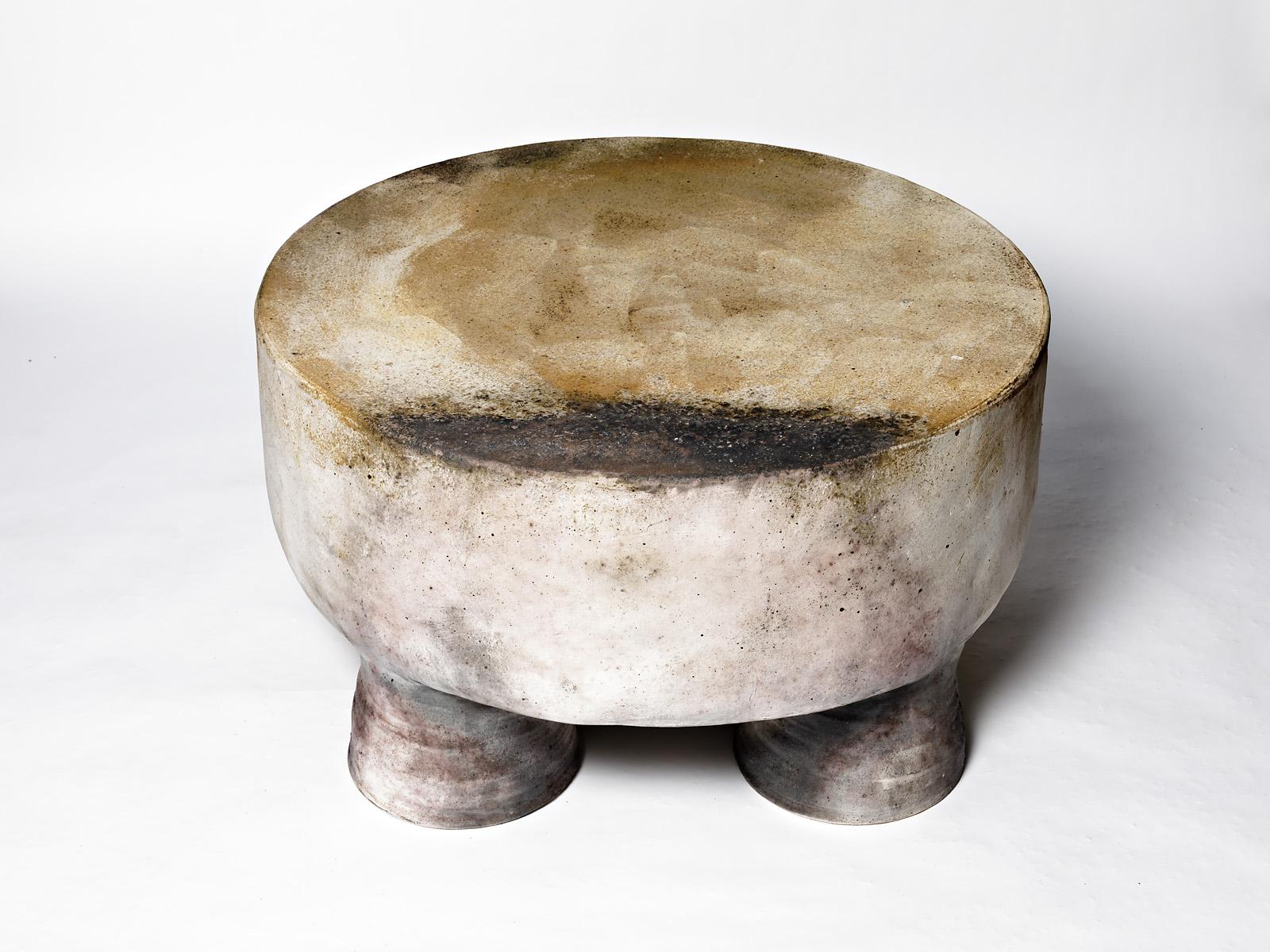 Beaux Arts Unique and Exceptionnel Coffee Table by Mia Jensen, Wood Firing, 2022