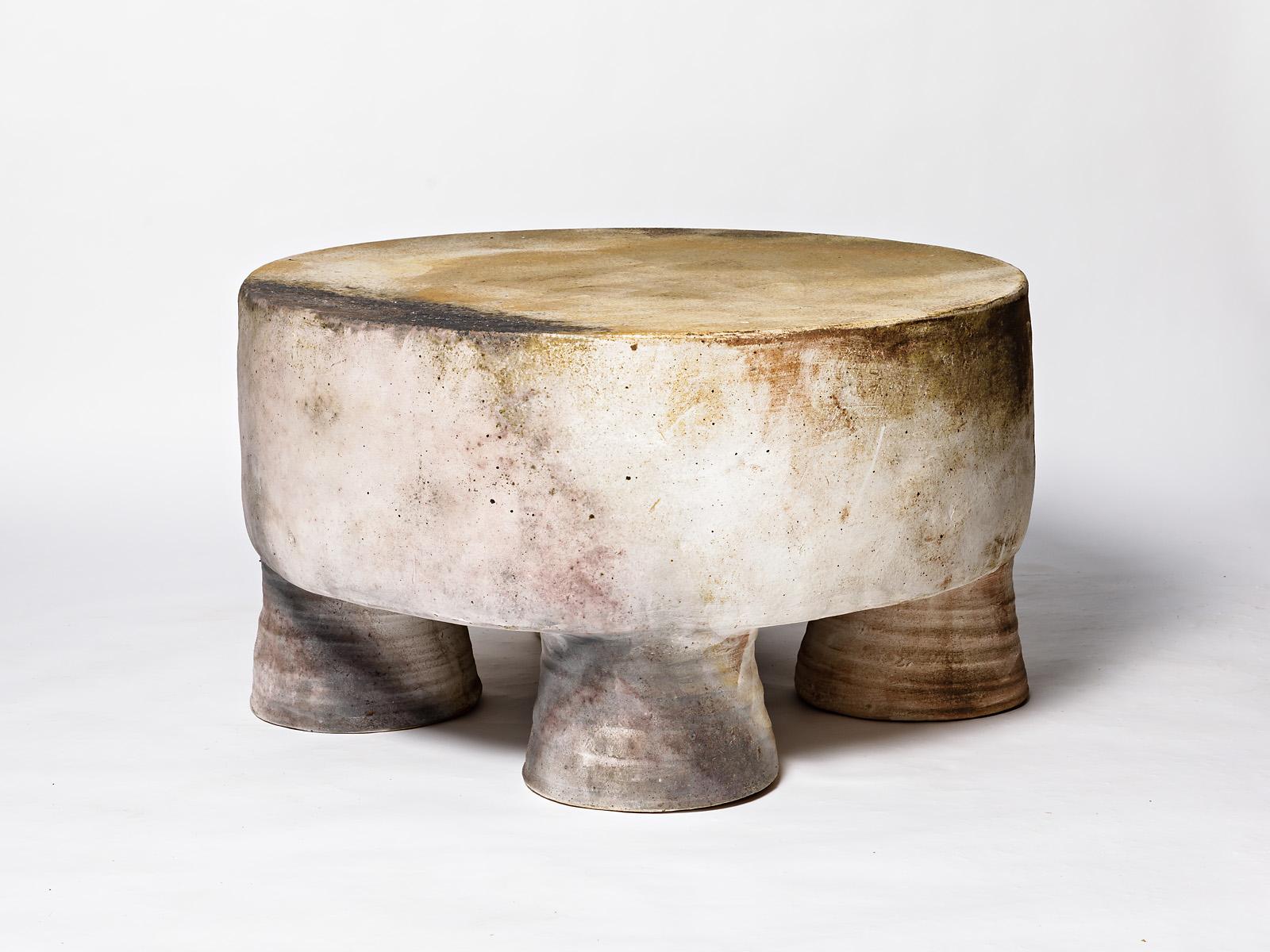 Contemporary Unique and Exceptionnel Coffee Table by Mia Jensen, Wood Firing, 2022