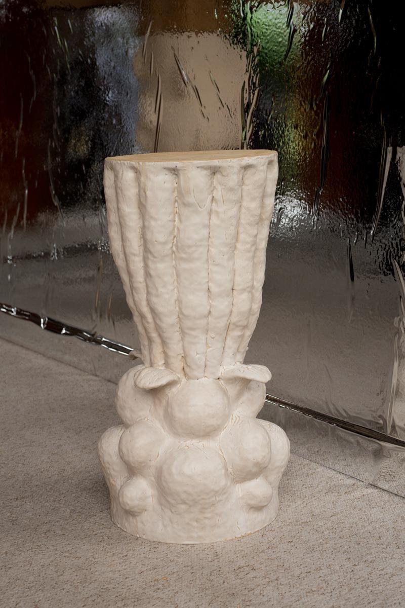 French Unique Ceramic and Oak Sculpture by Laurent Dufour, 2019