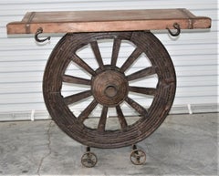 Unique Console Table Entirely Made From Parts Taken from 19th Century Carts