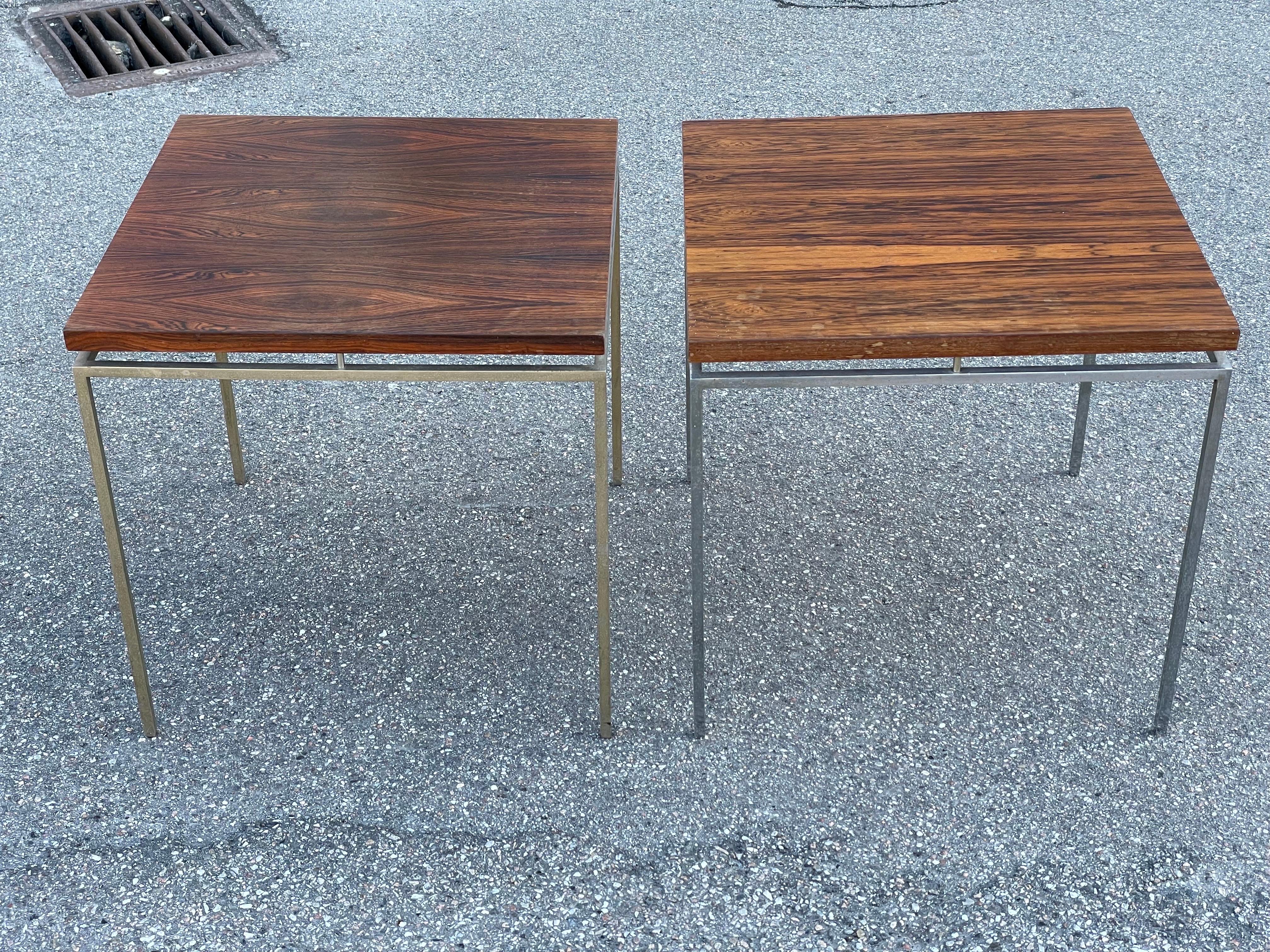 Steel an unlike set of Knud Joos Side Tables by Jason Mobler Denmark 1960´s