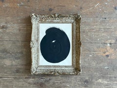 Œuvre abstraite sans titre, à l'encre noire sur papier, dans un cadre Montparnasse ancien