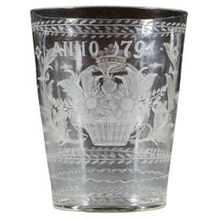 Unusual 18th Century Italian Cut Glass Vase