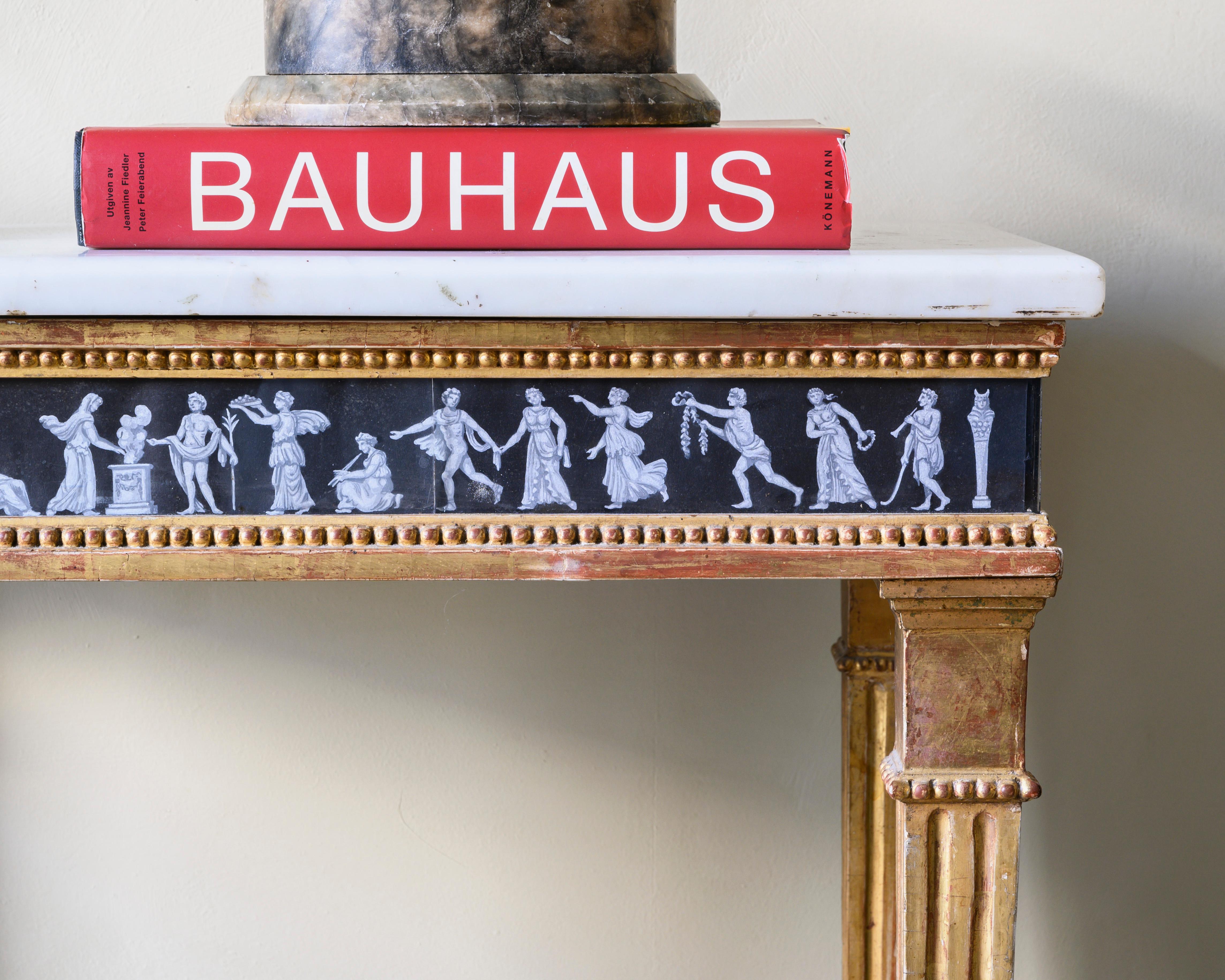 Hand-Crafted Unusual 19th Century Gustavian Console Table For Sale