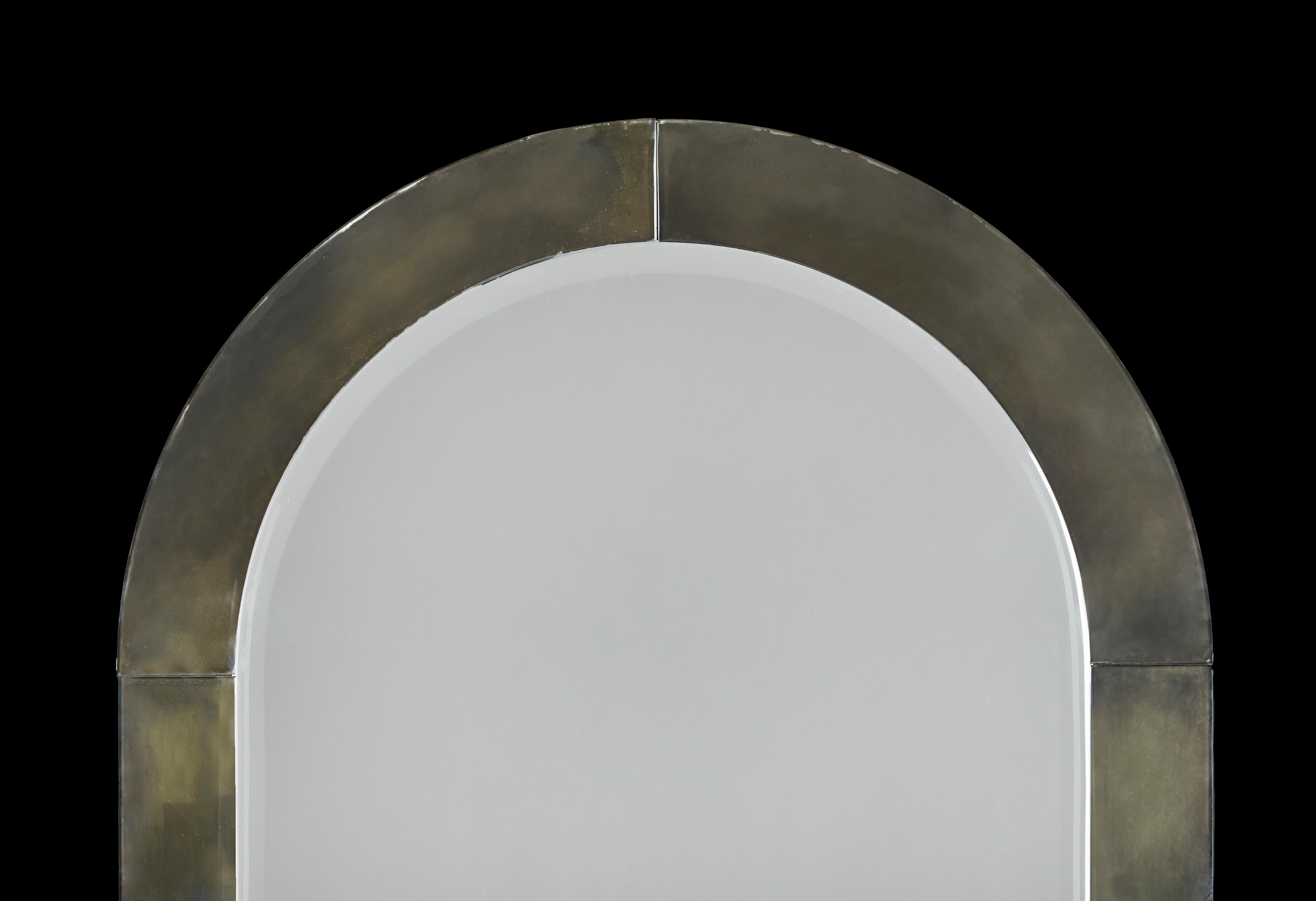 Miroir à bordure en verre Art déco italien inhabituel du 20ème siècle Bon état - En vente à London, GB