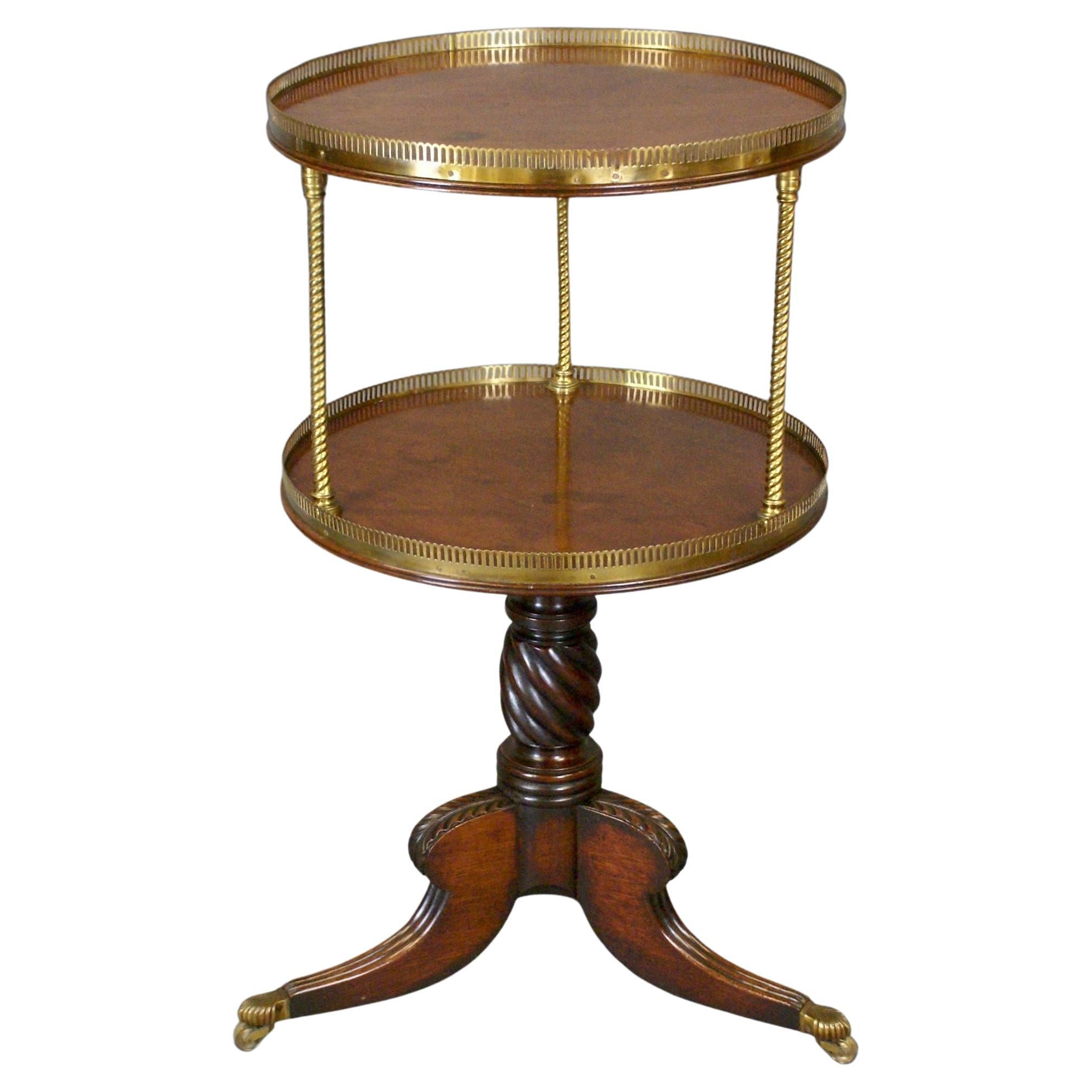 Unusual and Attractive Regency Period Mahogany Dumb Waiter For Sale