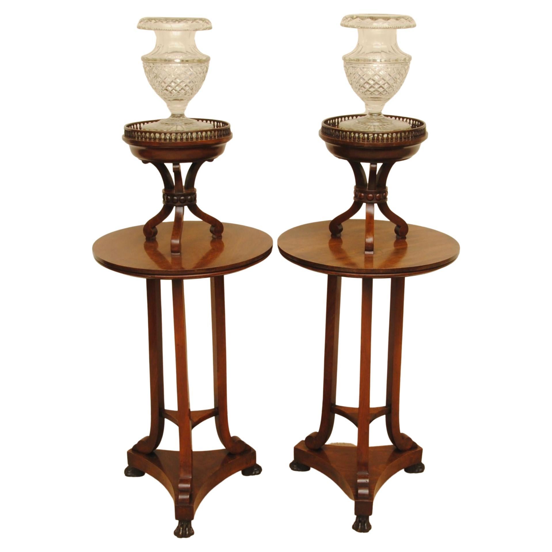Unusual and Smart Pair of Regency Mahogany Stands For Sale