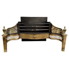 An Unusual Antique English  Brass Fire Grate
