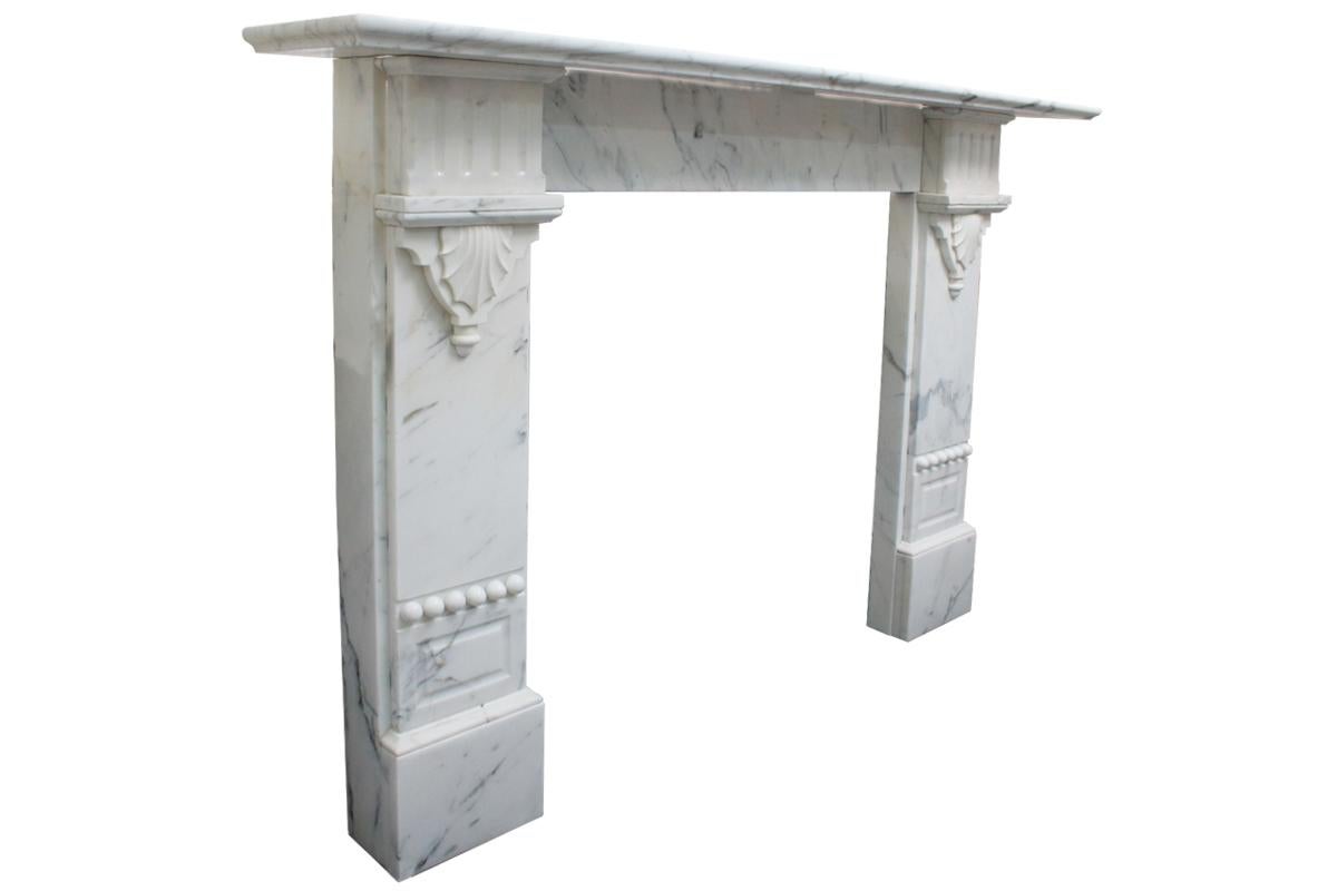 Unusual Antique Victorian 19th Century Marble Fireplace Surround In Good Condition In Manchester, GB
