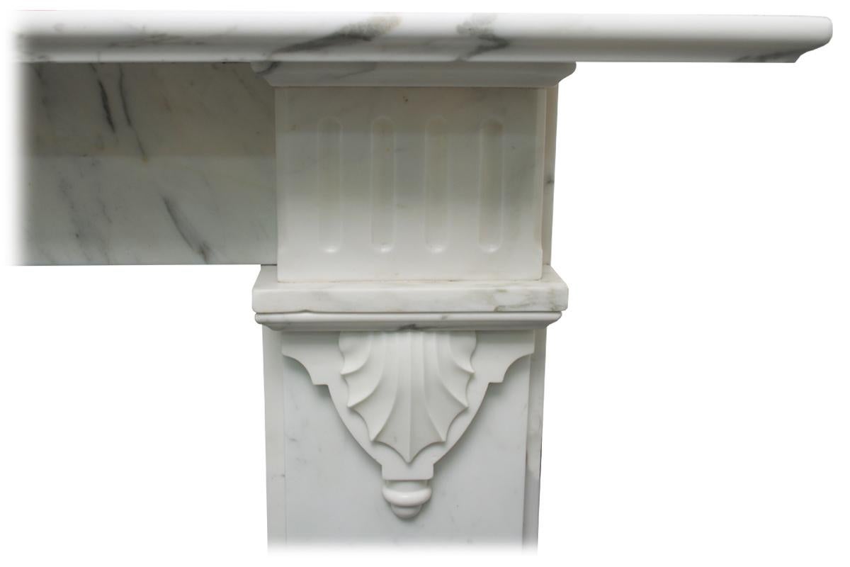 Unusual Antique Victorian 19th Century Marble Fireplace Surround 2