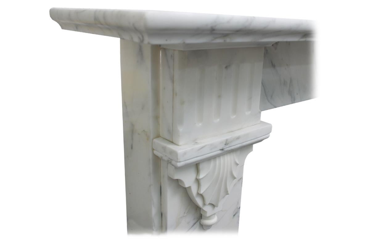Unusual Antique Victorian 19th Century Marble Fireplace Surround 3