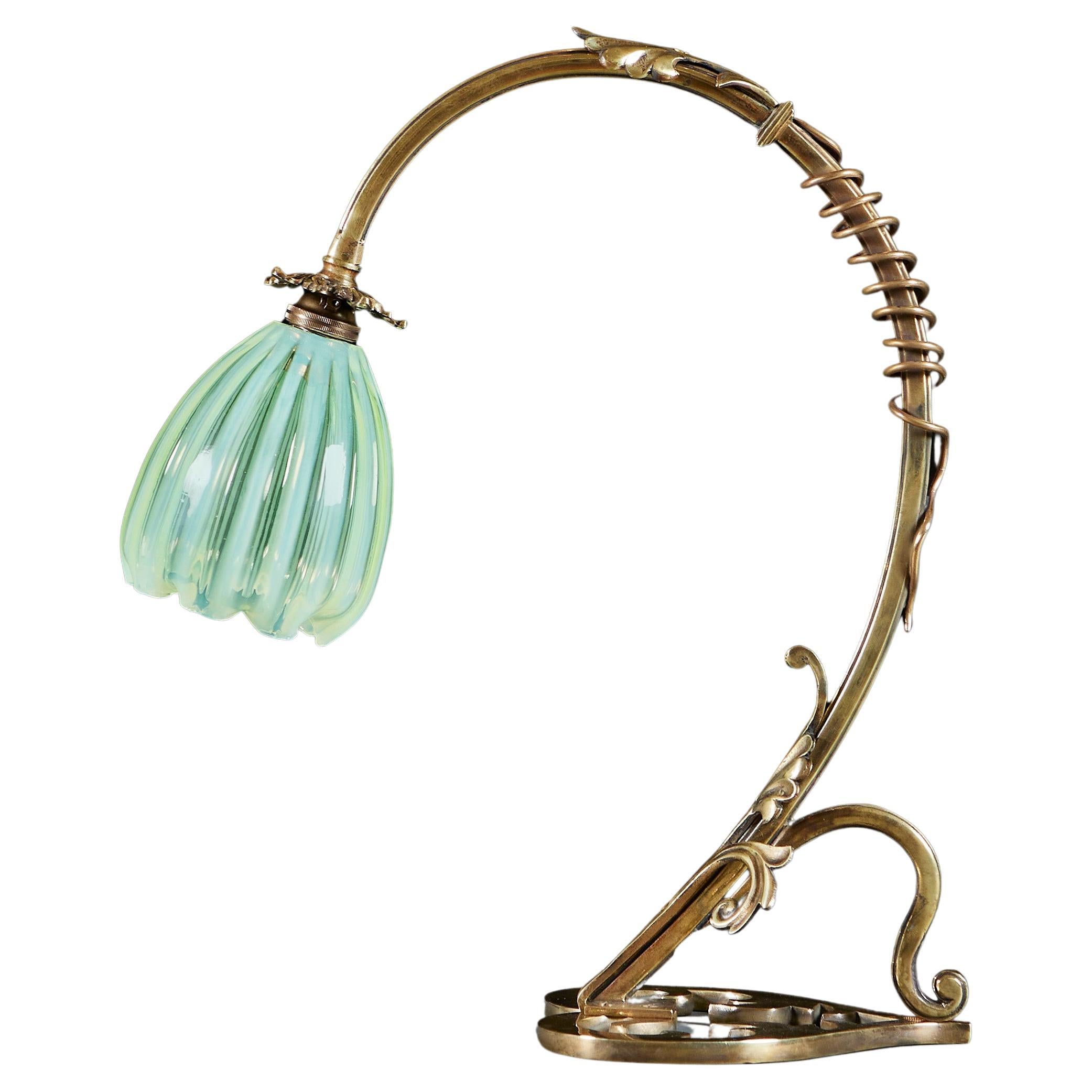 Unusual Brass Lamp by W.A.S. Benson