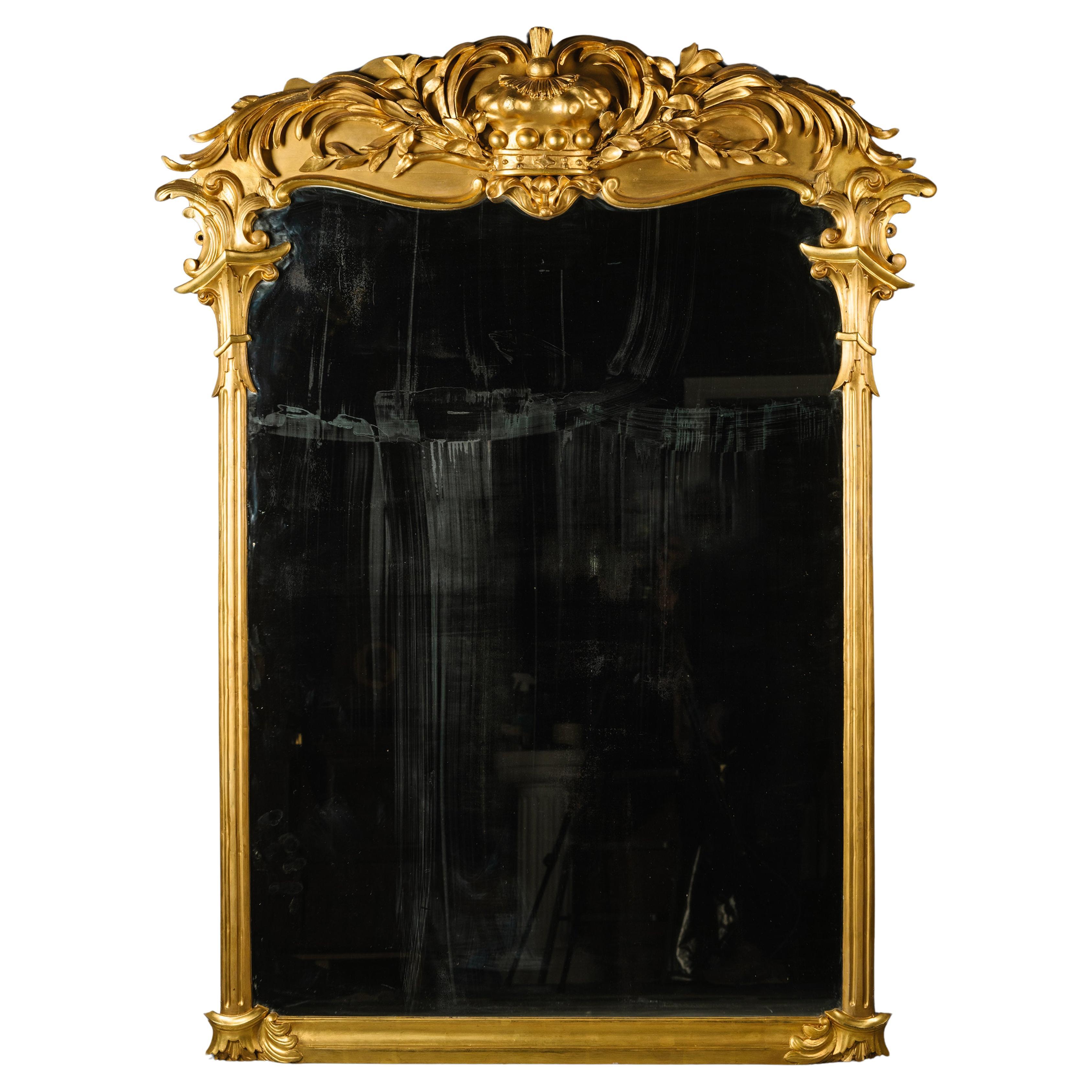 An Unusual Carved Giltwood Mirror, Possibly Scottish, Circa 1880 For Sale