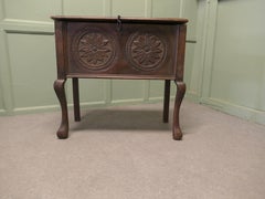 An Unusual 17th Century Carved Oak Coffer on Legs