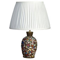 Vintage Unusual Ceramic Collage Lamp