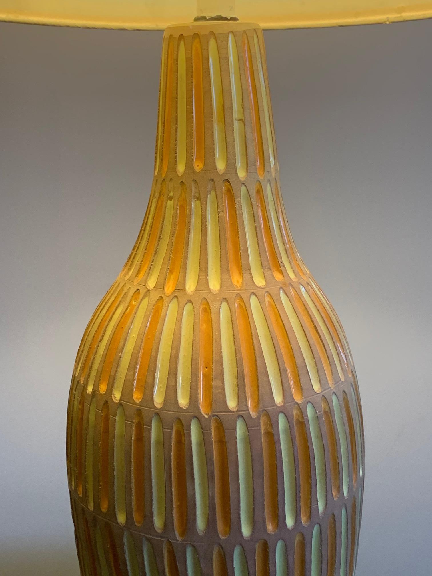 Italian Unusual Ceramic Lamp by Raymor For Sale