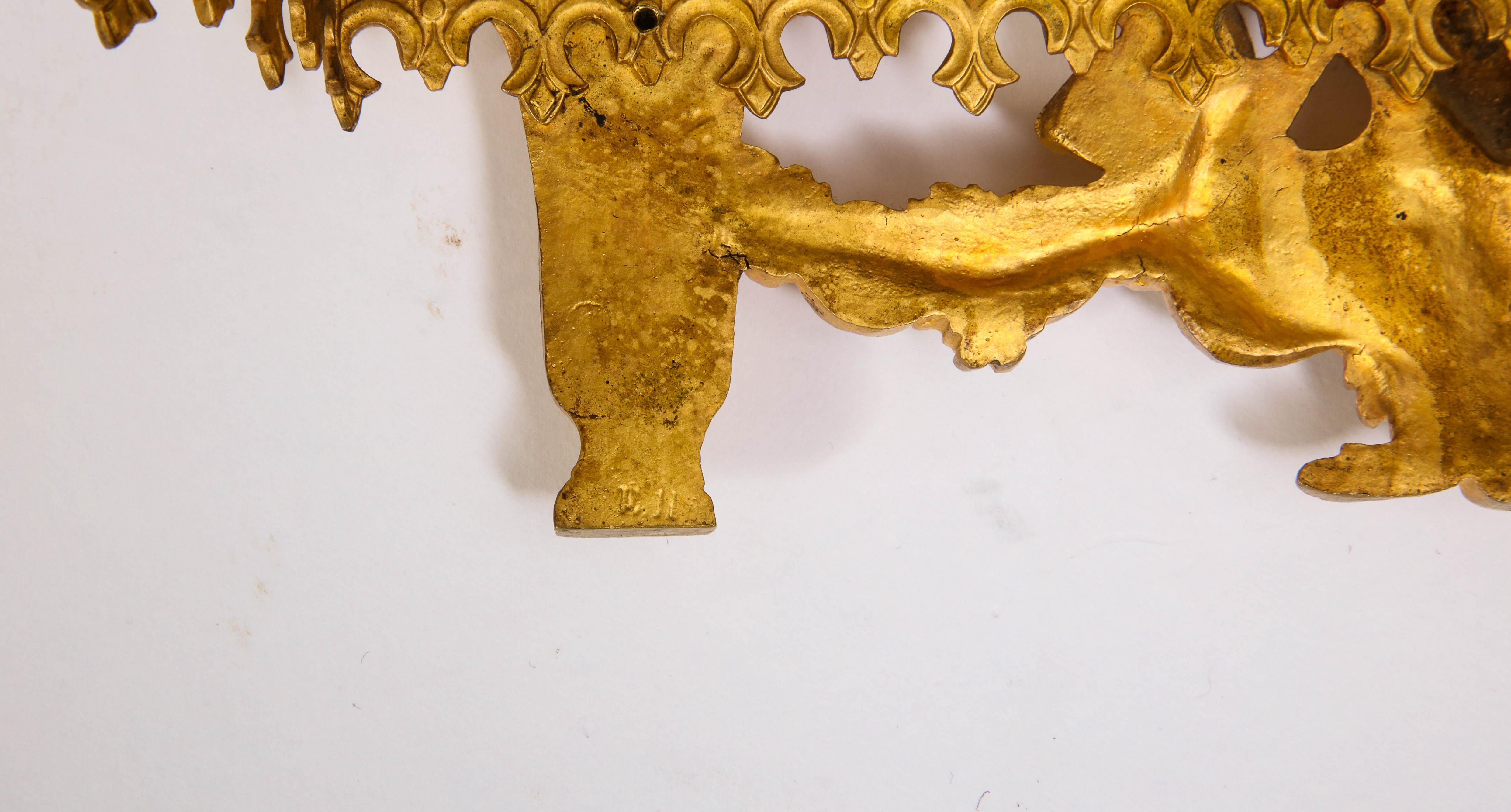 Unusual Dore Bronze, Lapis Lazuli, & Patinated Bronze Cupid Centerpiece 5