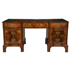 An Unusual Early 20th Century George I Style Free Standing Pedestal Desk