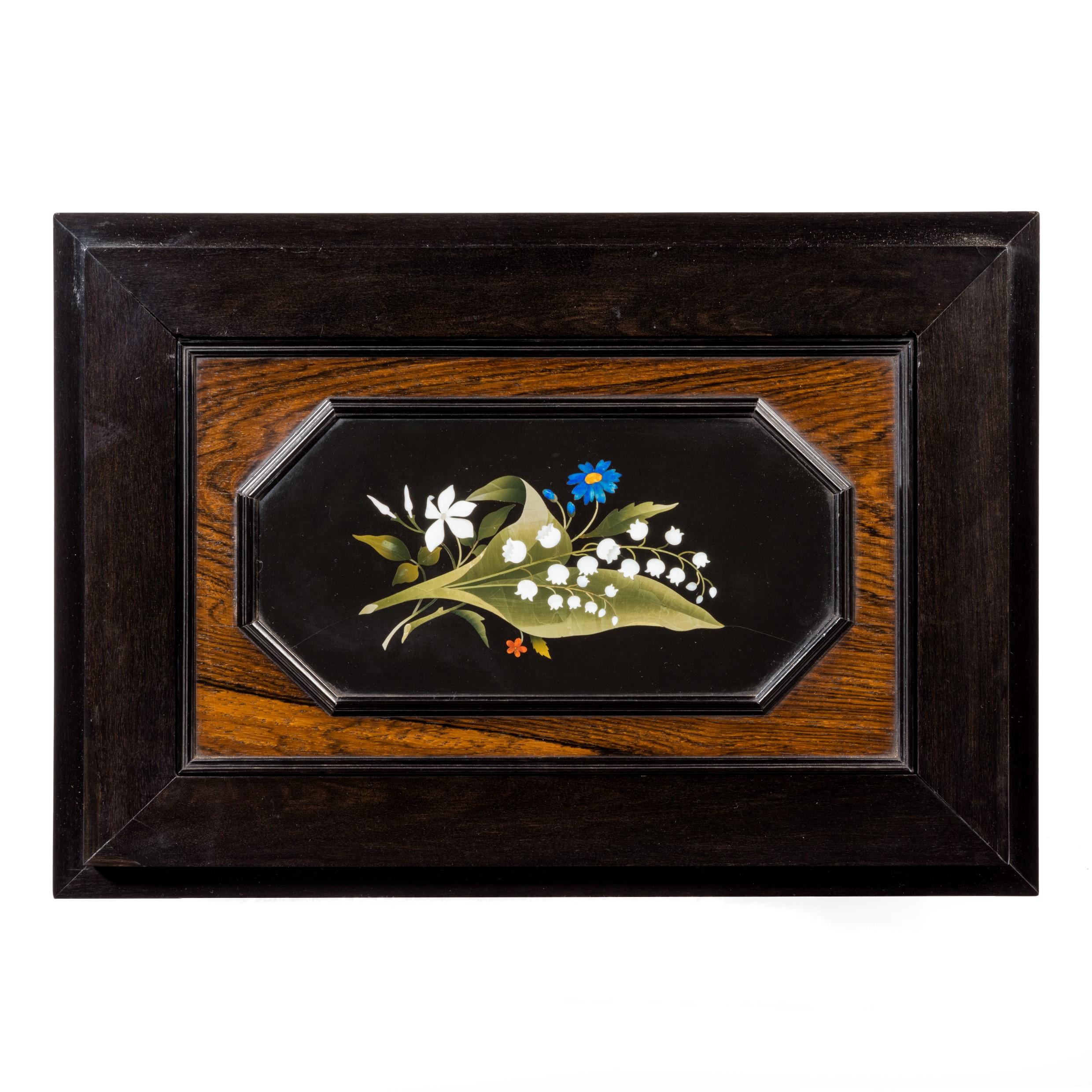 An unusual ebony bijouterie table cabinet showing Calvary Church, Stonington, Lo For Sale 2